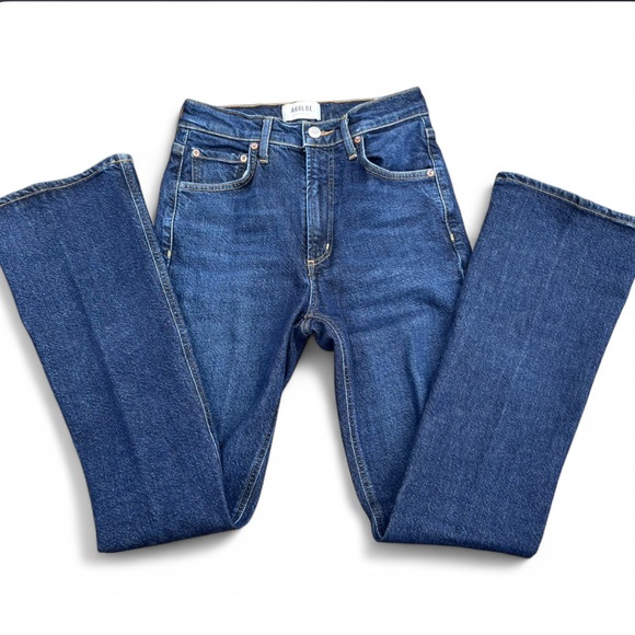 AGOLDE Nico Dark Wash Flare Leg High Rise Jeans Size 24 - Picture 4 of 9